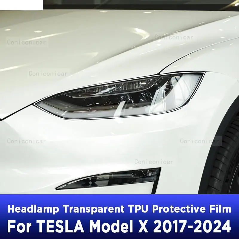 

Car Headlight Protection Transparent Repair Anti-Scratch Protective Film TPU Stickers For TESLA Model X 2017-2024 Accessories
