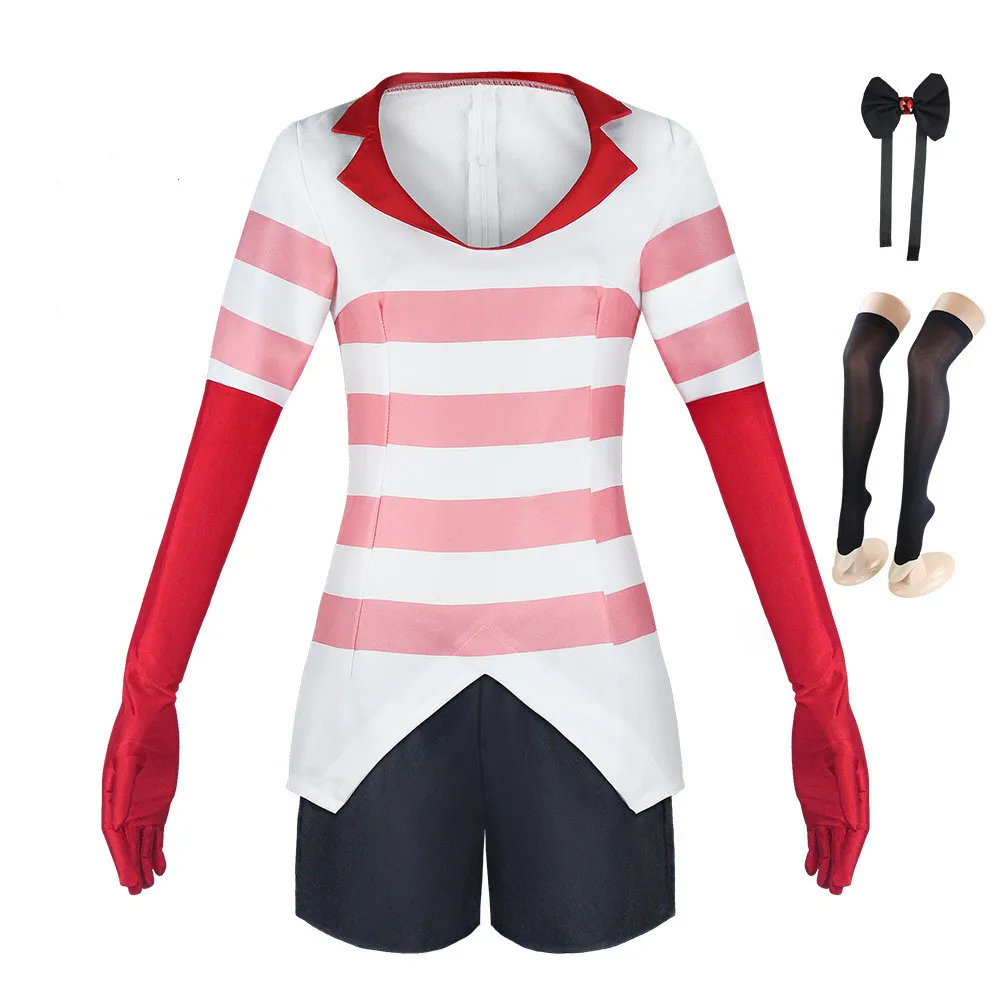 Halloween Alastor Angel Cosplay Charlie Costume Adulto Donna Camicia Pantaloni Cappotto Abiti Carnevale Costume Cosplay