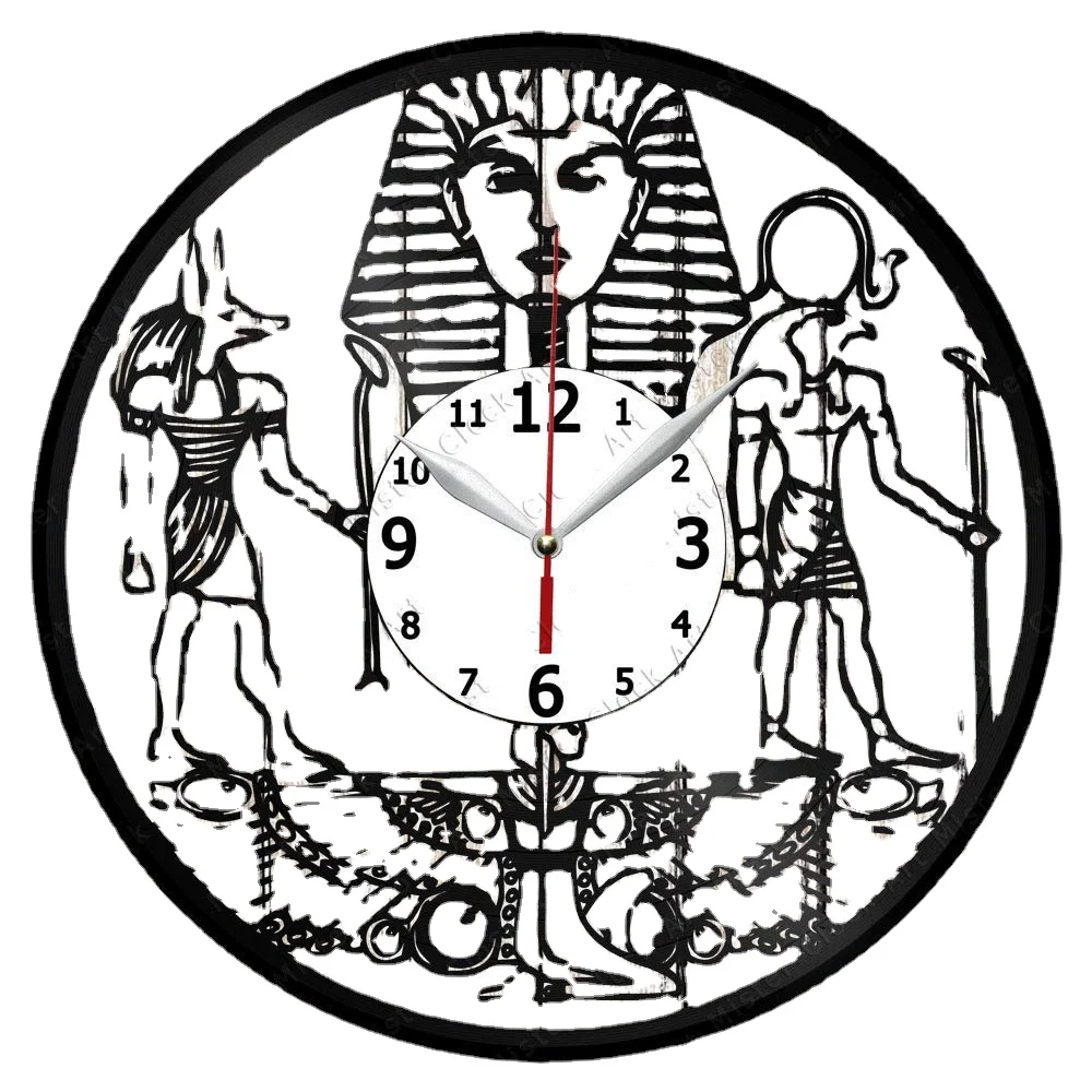 

Egyptian Religion Vinyl Record Wall Clock Home Art Decor Unique Design Handmade Original Gift Vinyl Clock Black Exclusive Clock