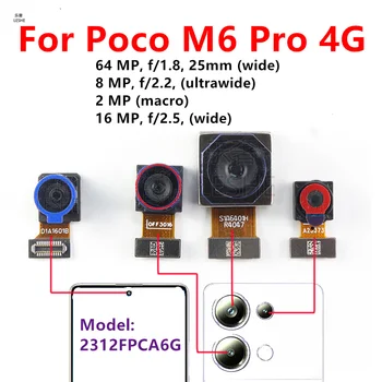 Testato Modulo Fotocamera Posteriore Anteriore Per Xiaomi Poco M6 Pro 4G Frontale Selfie Indietro Fotocamera Principale Cavo Della Flessione 2312FPCA6G