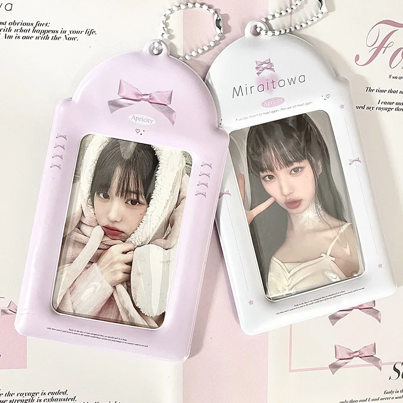 Card Holder Sweet Ballet Style Card Holders 3inch idol Photcards Protective Sleeves Kawaii Bow Cards Cover