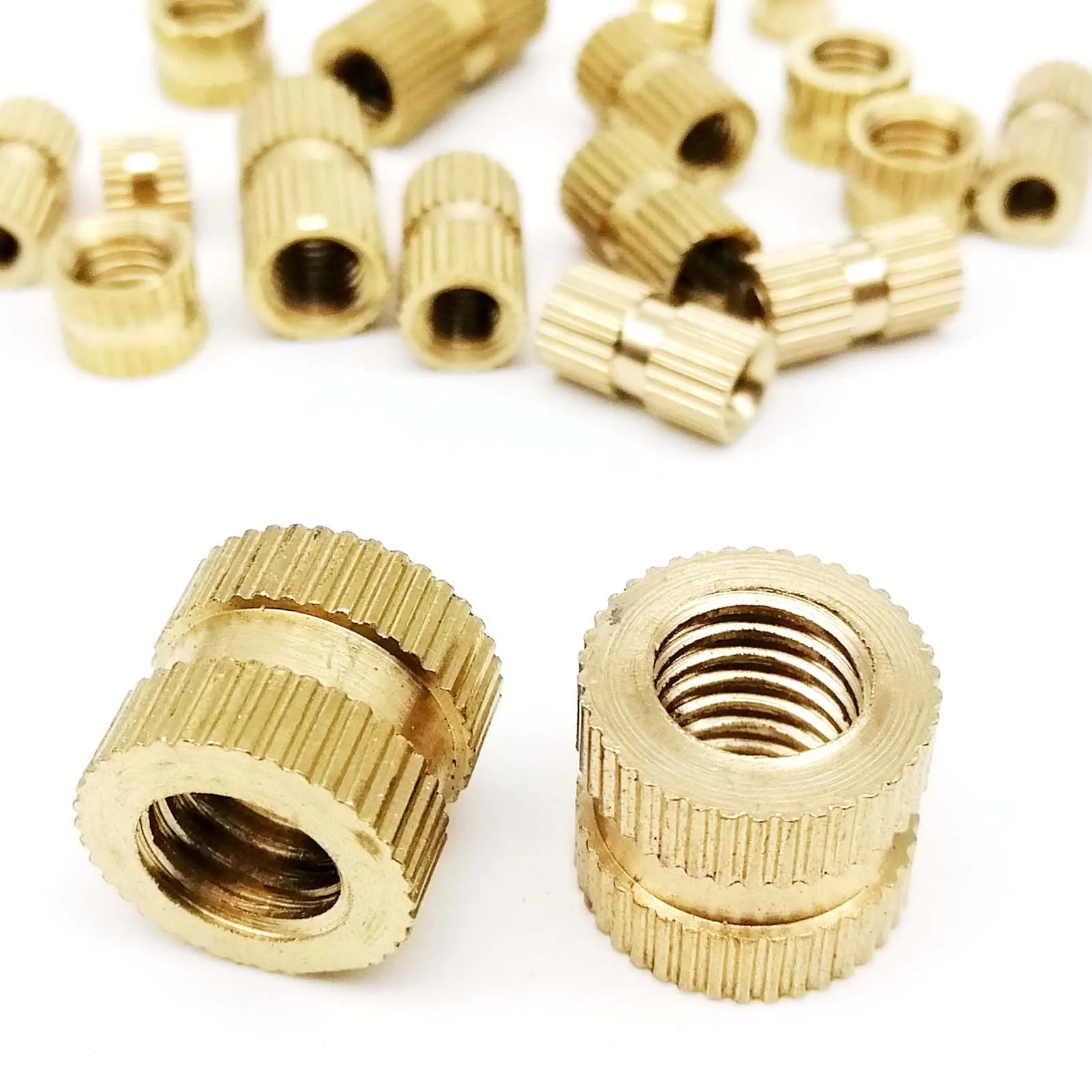 Solid Brass Injection Molding Knurled Thread Inserts Nuts M2 M2.5 M3 M4 M5 M6 M8 