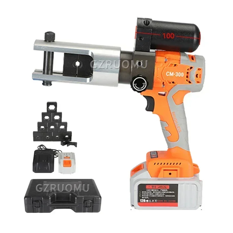 Wire Crimping Tools CM300 Rechargeable Hydraulic Pliers Electric Hydraulic Crimping Tool Portable 12T 380NM 16-300mm&sup2;
