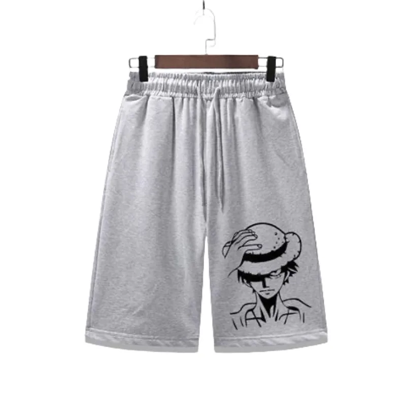 Summer Men's One Piece Short Pants  Two-dimensional Casual Five-minute Pants  Loose Anime Trendy Brand Knee Print 2