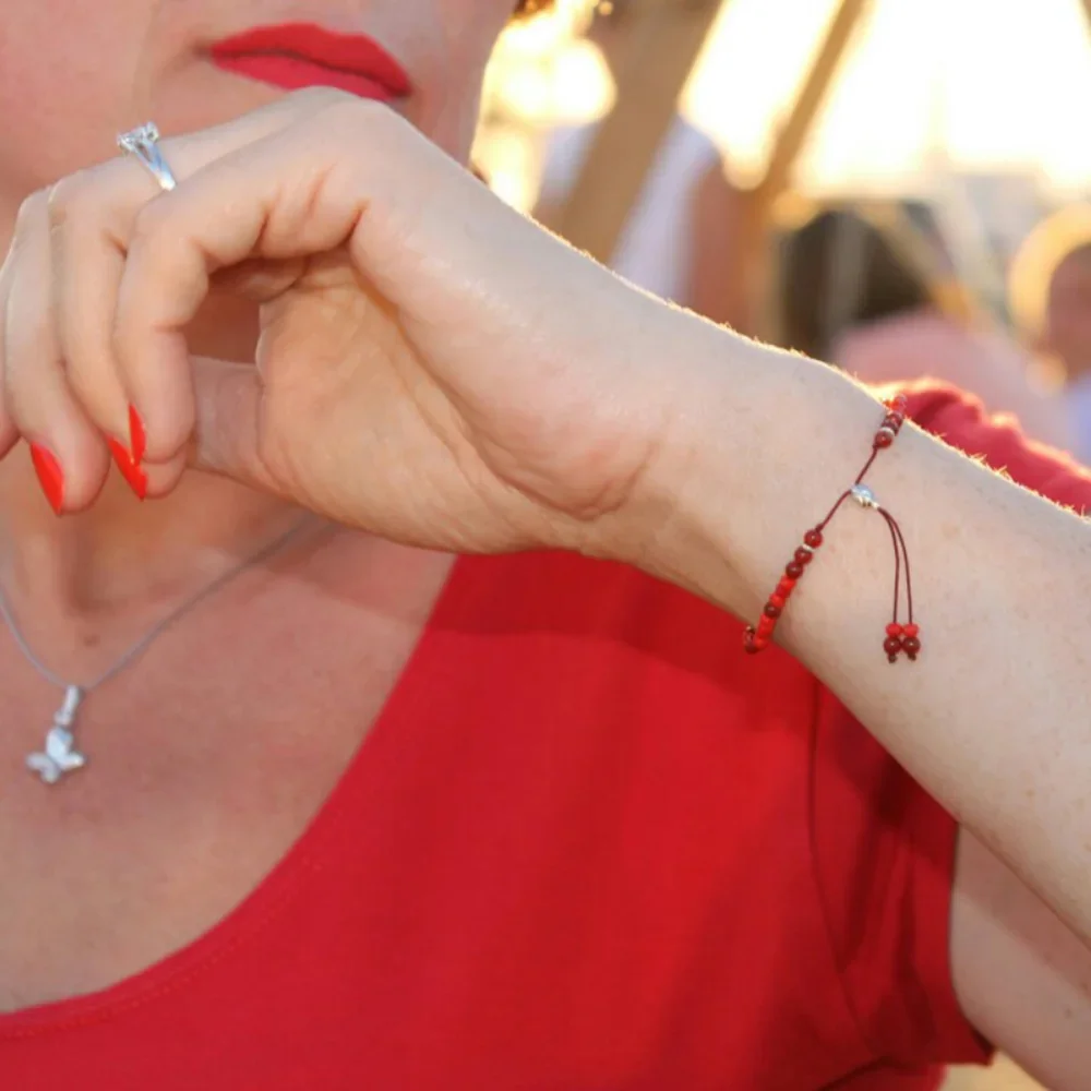 Silver Bracelet Red Stone | Handmade Stone Bracelet Silver