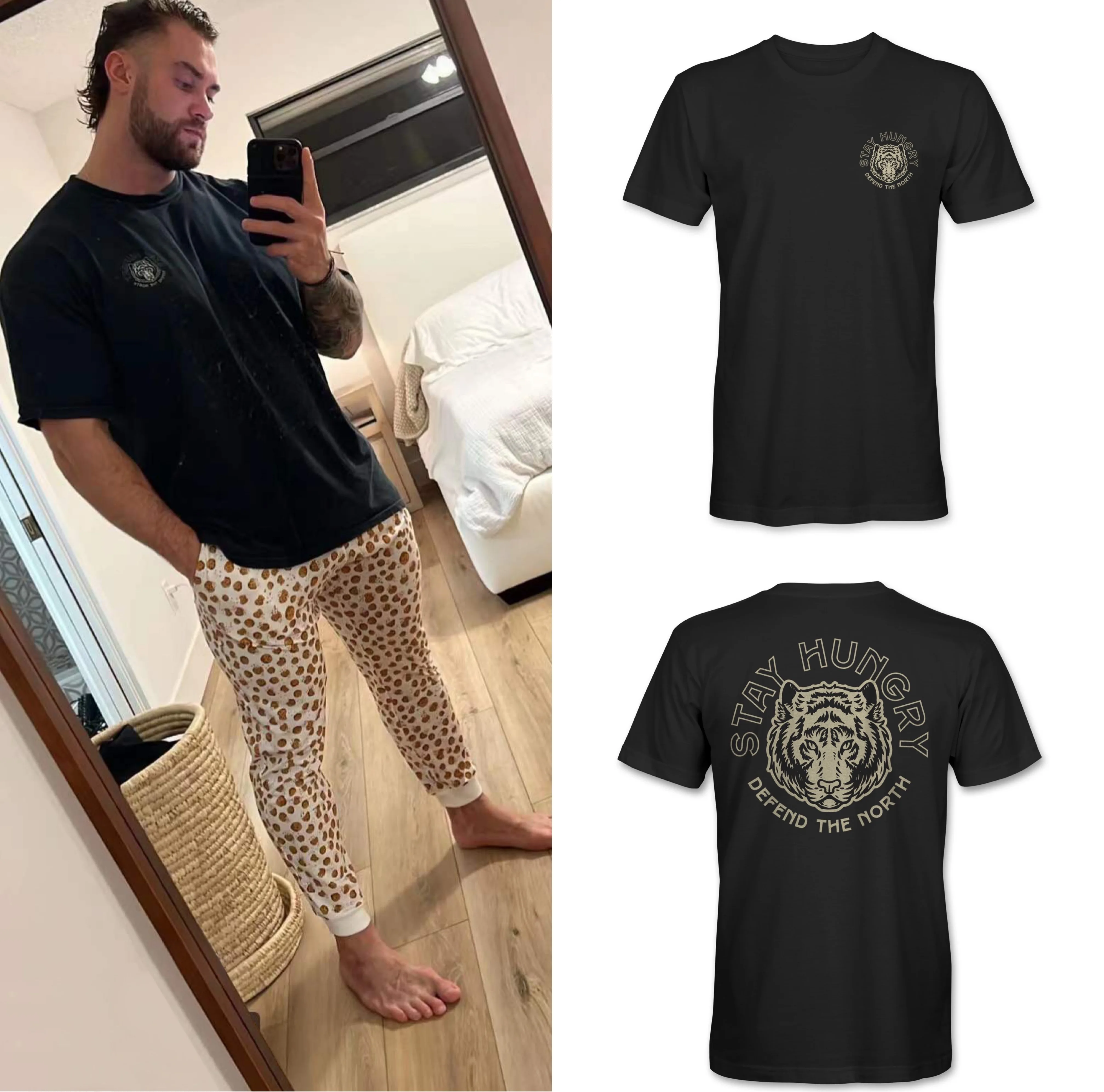 New Summer Chris Tiger Head Loose Fitness Short Sleeve Pure Cotton Comfort T-Shirt for Men Gym Training Casual Streetwear