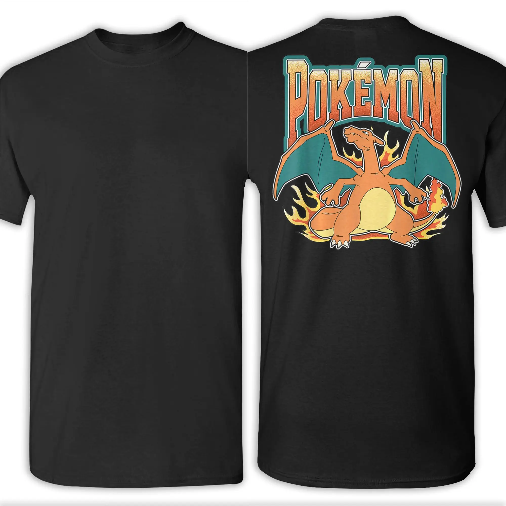 Charizard Fire Type Graphic Cotton T-Shirts - Unisex Round Neck Short Sleeve