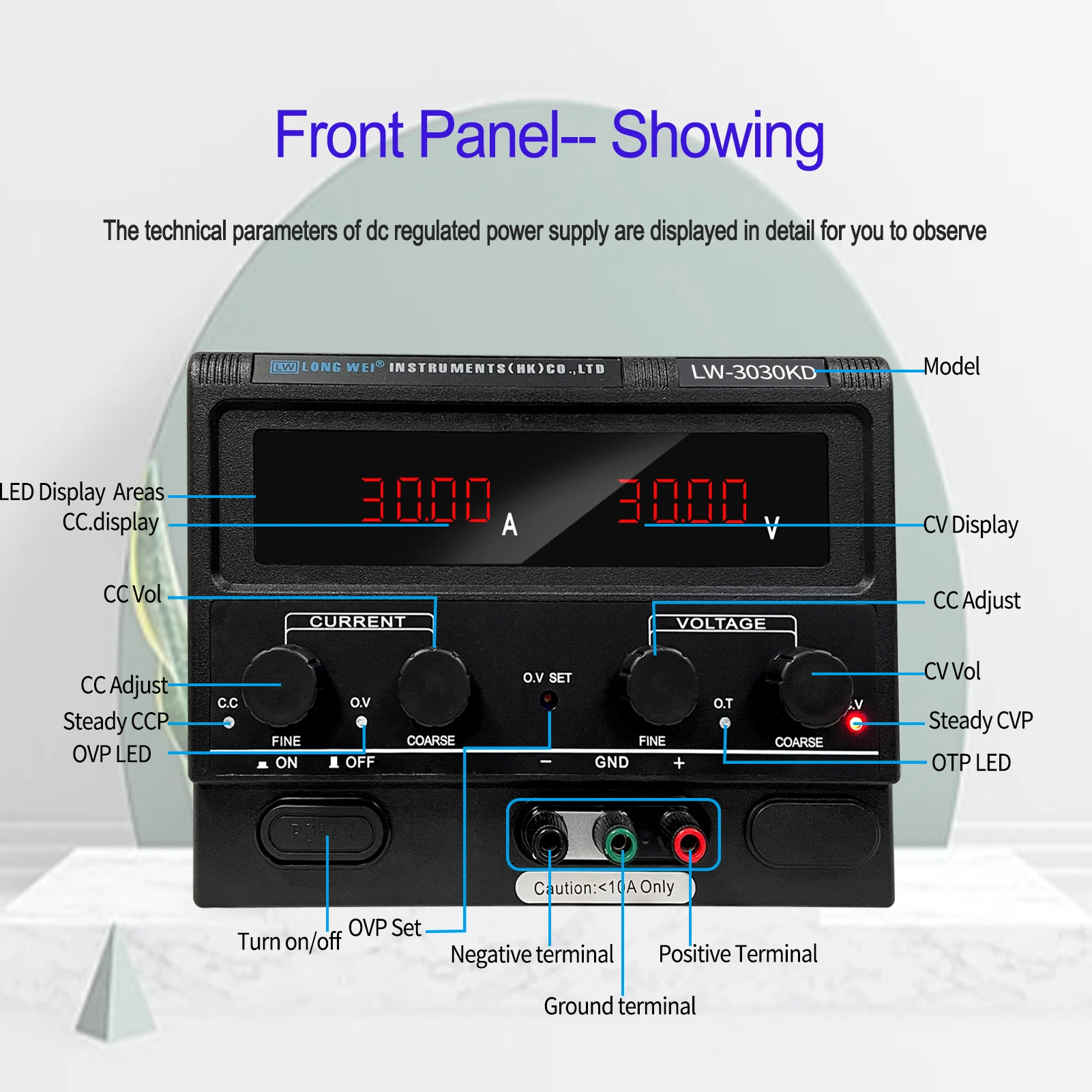 Longwei -3030KD 60V 10A 20A 900W 15V 30V 30A Big Power Adjustable Bench Power Sw