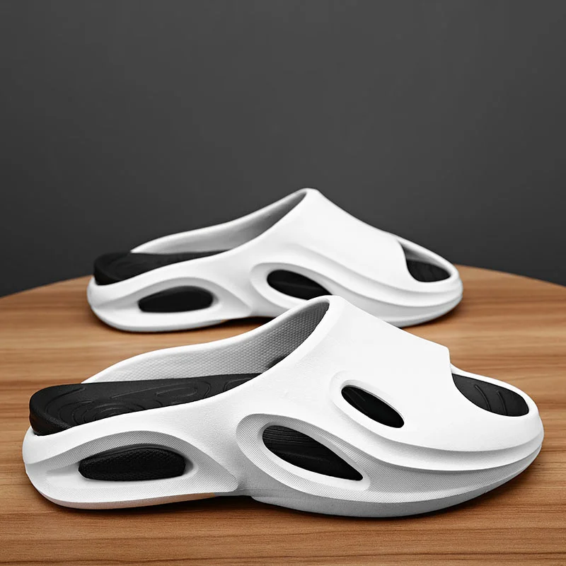 Slīdošās čības vīriešiem, neslīdošas ar biezu zoli, mīkstas putuplasta slīdņus, ērtas čības iekštelpām ārā_voghion.com