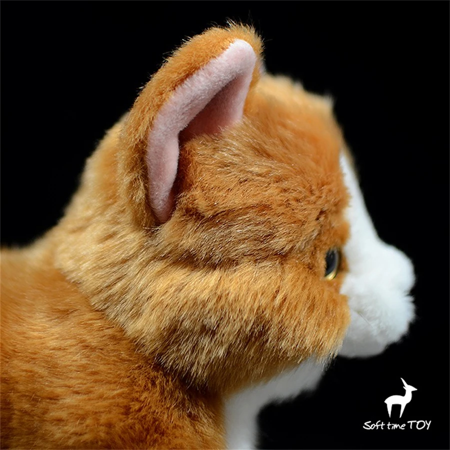 Ginger Cat High Fidelity Cats Plushie Orange Cat Plush Toys Lifelike Animals Simulation Stuffed Doll Kawai Toy Gifts Kids 6