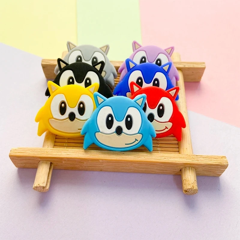 10pcs 소닉 고슴도치 실리콘 초점 구슬 보석 만들기 DIY 젖꼭지 체인 구슬 펜 수제 액세서리