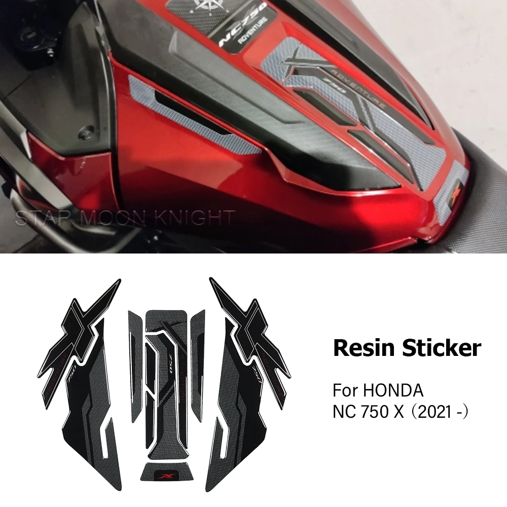 Motorcycle 3D Resin Epoxy Sticker For HONDA NC750X NC 750X 2021 2022 2023 Side Tank Pad Anti Scratch Decal Non-slip TankPad