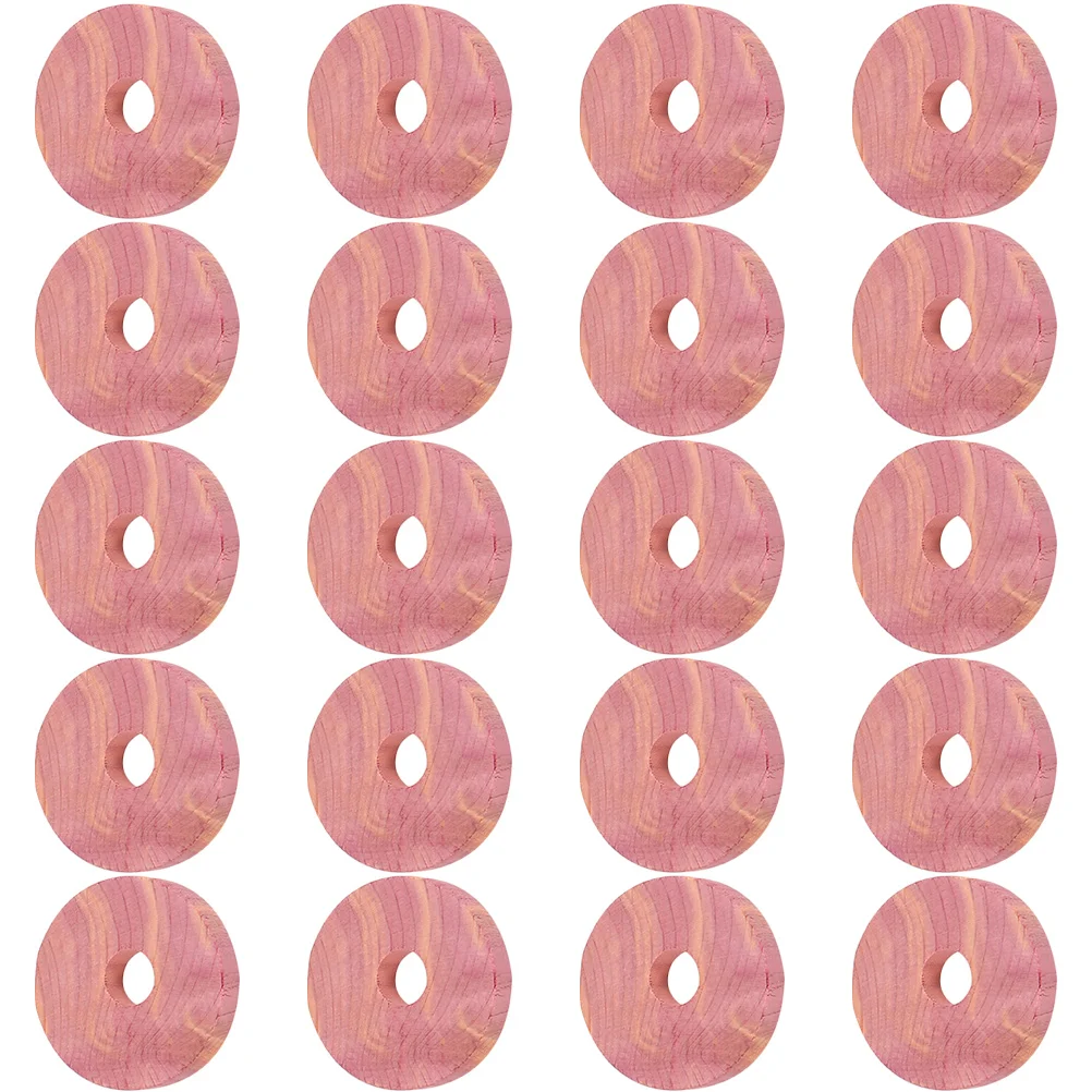 20 Pcs Natural Aromatic Cedar Wood Blocks Moth-proof Wardrobe Discs 20pc Balls Clothes Home Decor Strips Ring 4