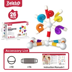 Magnetic Building Sticks & Creative Educational Construction Set (26pc - 202)