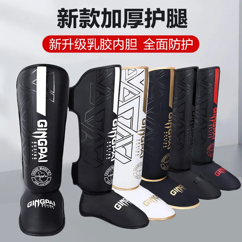 Youth/Adult Kids MMA Boxing Shin Guards Instep Kickboxing Ankle Support Equipment Karate Protectors Sanda Muay Thai Leggings DEO