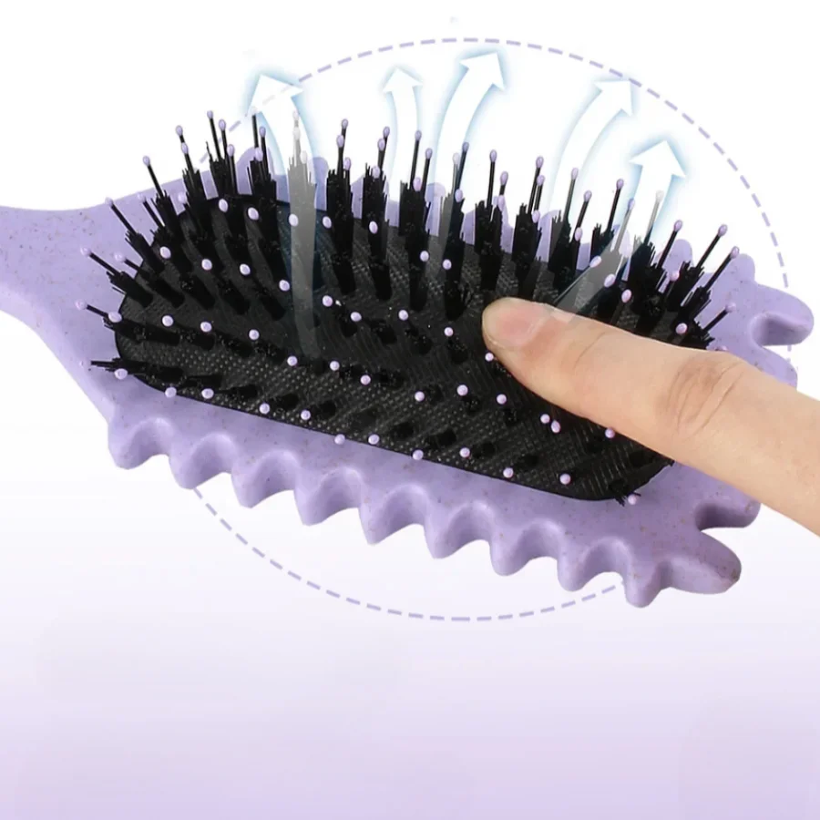 Women's Hair Comb Hollow Shaped Curly Hair Comb Multi Functional Scalp Massage And Anti-static Fluffy Brush Hairstyle Tools