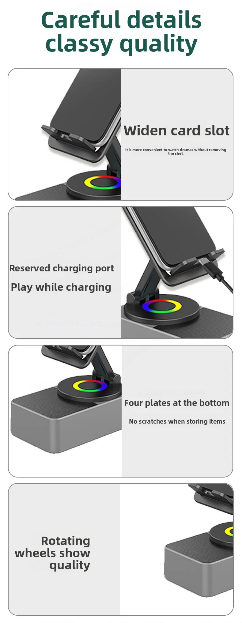 360° Rotating Phone Stand with Bluetooth Speaker & Power Bank, Adjustable Tripod