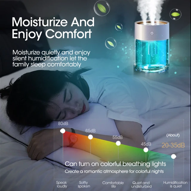Improve the air quality in your home with the Air Humidifier For Home USB Ultrasonic Essential Oil Diffuser Aroma.