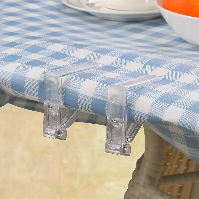Plastic Transparent Tablecloth Fixing Clips Clear Holder Kitchen Table