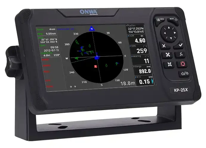 ONWA KP-25X 5-inch IP66 Marine GPS Chart Plotter 4-IN-1 with Echo Sounder with AIS Built-in Fish Finder