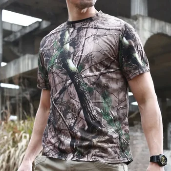 Men Breathable Short Sleeve T-Shirt Quick-Dry Tactical Military Sports Fashion Top Tactical T Shirt Hunting Casual Clothes 5