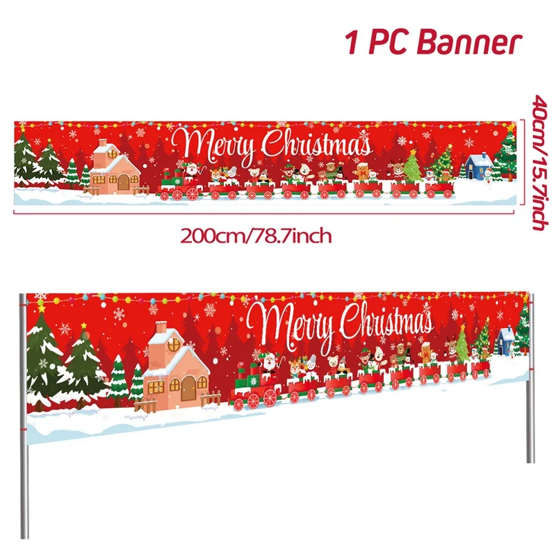 Festive Holiday Outdoor Banner - Merry Christmas & Happy New Year Celebration Decor