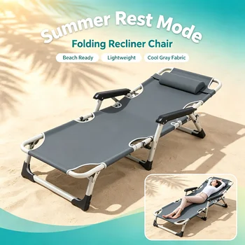 Sedia Pieghevole Reclinabile Multifunzione per Pausa Pranzo e Riposo, Portatile, Robusta, Regolabile, per Spiaggia, Campeggio e Escursioni WORLDK