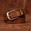 2.8CM Ladies Pure Cowhide High Quality Genuine Leather Belts for Women Needle Buckle Jeans Cowboy Waist Belt Luxury Designer