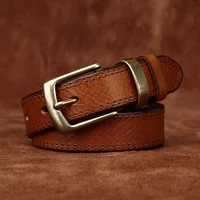 2.8CM Ladies Pure Cowhide High Quality Genuine Leather Belts for Women Needle Buckle Jeans Cowboy Waist Belt Luxury Designer