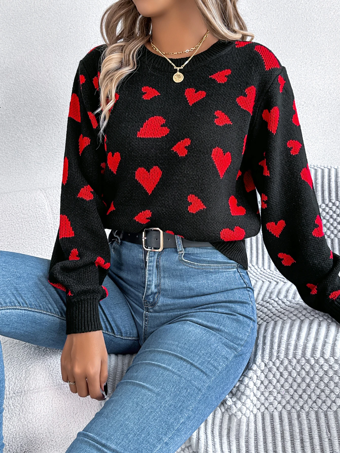 Autumn Winter Long Sleeved Pullover Sweater for Women