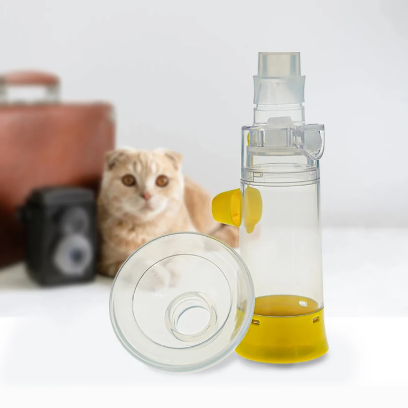 Pet Cat Dog Aerosol Chamber Spacer aerosol inhaler spacer chamber Assist Inhalation Different Sizes Silicone Mask Low Resistance Inhalation Valve
