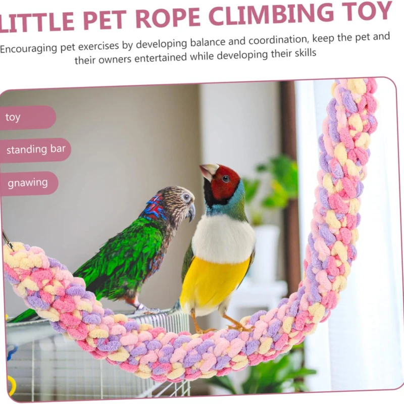 Climbing Rope Pets Sugar Glider Gnawing Toy Hamster Parrot Swing Weaving Ropes Cage Hanging Decoration Pet Keeping Supplies