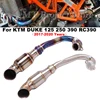 Motorcycle Exhaust System Modified Motocross Titanium Alloy Front Mid Link Pipe Slip For DUKE KTM 125 250 390 RC390 2017 - 2020