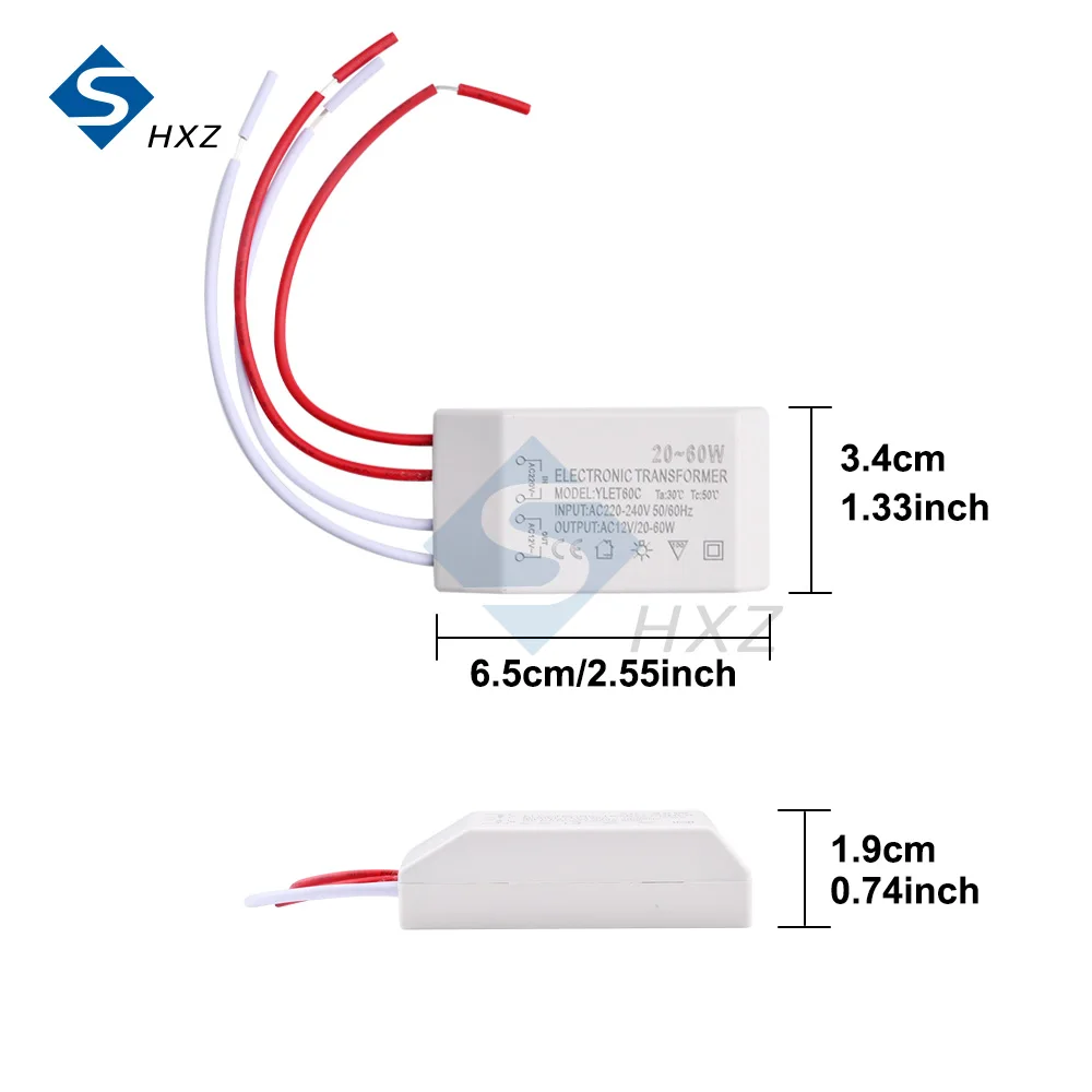할로겐 조명 드라이버 전원 공급 장치, 전자 변압기 전압 변환기, LED 변압기, AC 220V-AC 12V, 20W-60W