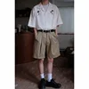 Dark Icon Coconut Tree Button Down Collar Vintage Men's Shirt Short Sleeve 2024 Summer Cargo Shirts for Man Black White 2