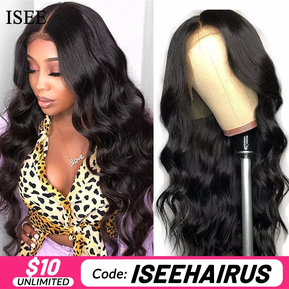 ISEE HAIR Peruvian Body Wave Lace Front Wig 4x4 Body Wave Lace Closure Wigs For Women Human Hair Wigs 13x4 Lace Frontal Wigs