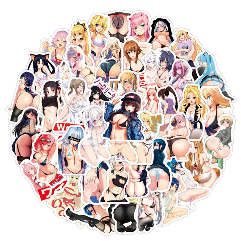 

10/30/50pcs Sexy Hot Anime Girl Waifu Graffiti Stickers For Luggage Laptop Ipad Gift Journal Skateboard Stickers Wholesale