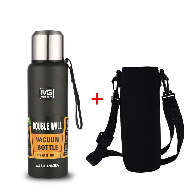Enhanced Portable Stainless Steel Insulated Thermos Bottle with Rope Handle - Large Capacity Vacuum Tumbler
