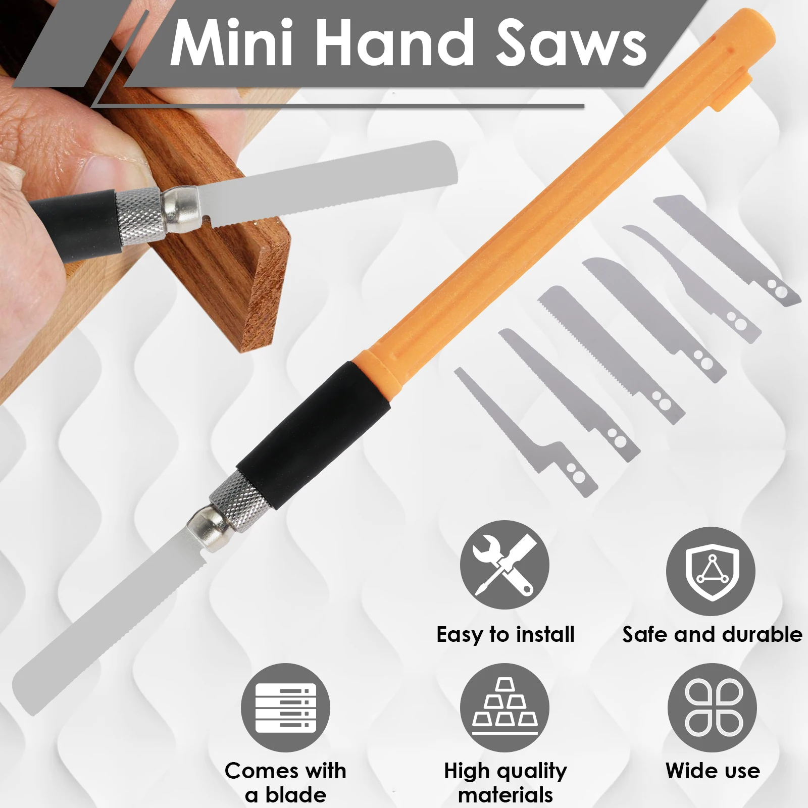 Mini Hand Saw Model Tools DIY Craft Hobby Modeling Metal Blades Hand-held Model Hand Saw Kit Engraving Cutting Woodworking Tools 2