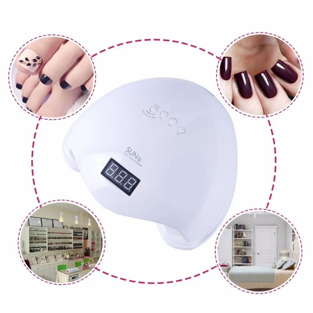 48w Sun5 LED UV Nail Lamp Automatic Turn on and off Sensor Professional Pedicure Manicure Dryer Light Machine LCD Display Screen
