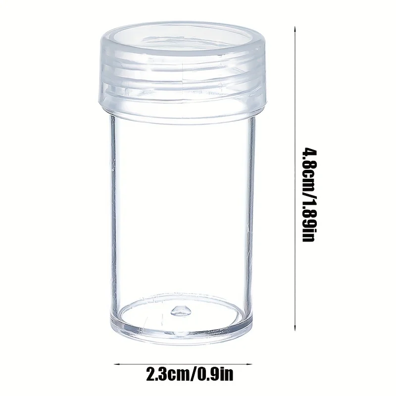 12/40Pcs Clear Round Bottle Storage Box for DIY Crafts Jewelry Rhinestone Beads storage box