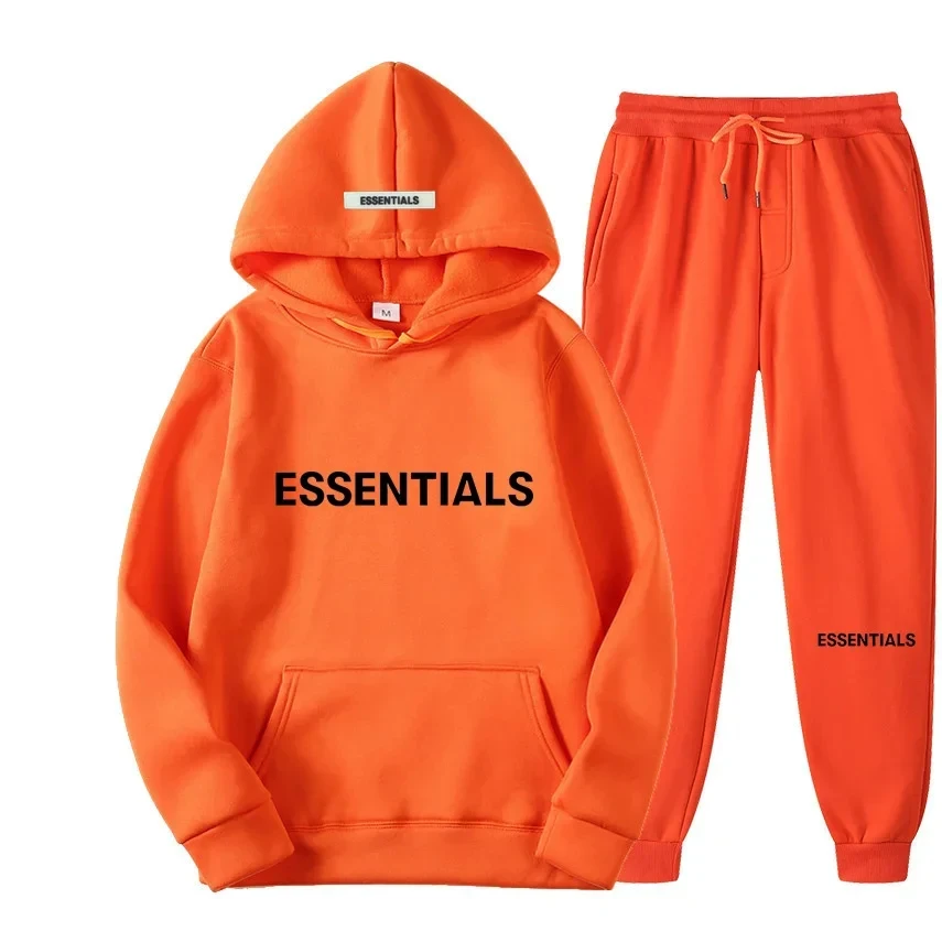 Fashion Men Tracksuits Hoodies Suit Autumn Winter Men Hooded Sweater and Sweatpants Two Piece Set  Men's Clothing