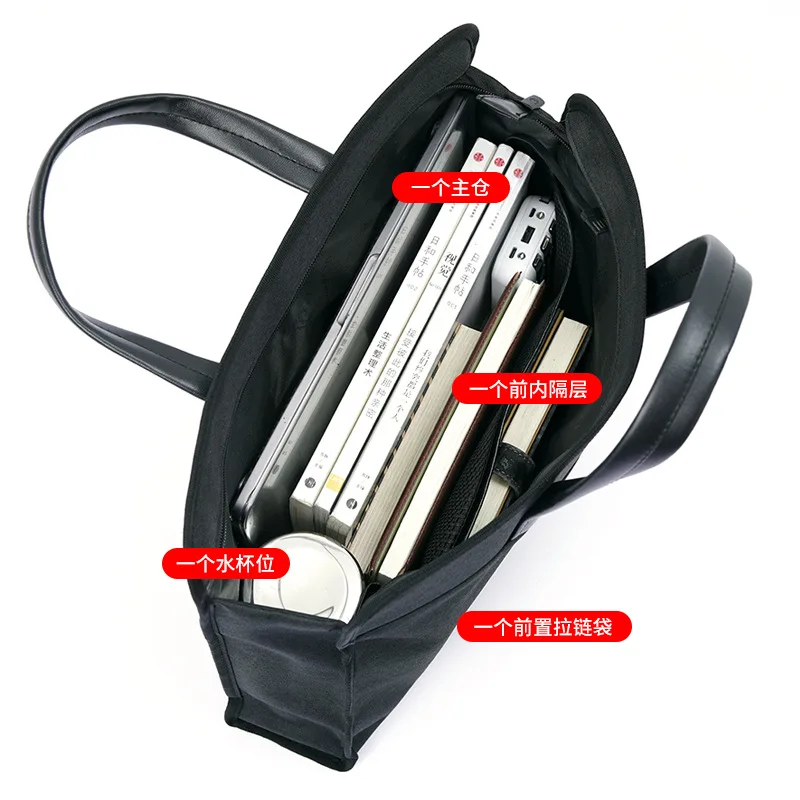 Men's Oxford Casual Briefcase Multi-layer A4 Office Zipper Bag Large Capacity Business Bag Male Business Handbag Conference
