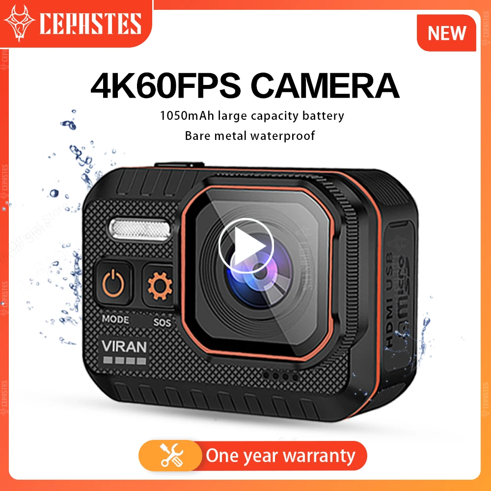 CERASTESActionCamera4K60FPSwifiRemoteControl30mWaterproof170