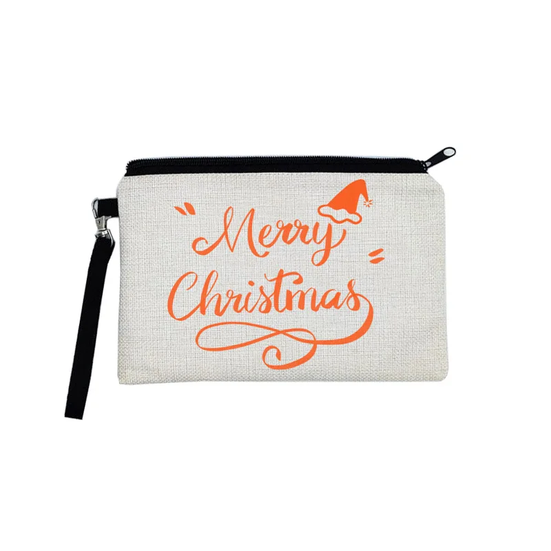 

DHL50pcs Sublimation DIY White Double Sided Blank Linen Long Cosmetic Bags With Lining 23*16.5cm