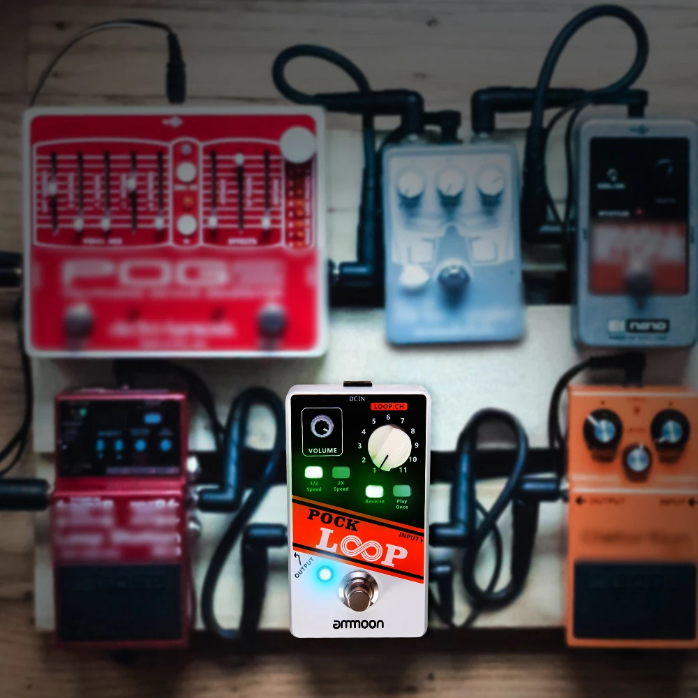 POCK Looper Guitar Effect Pedal 11 Loopers .330mins Recording Time Supports 1/2 & 2X Speed Playback Reverse