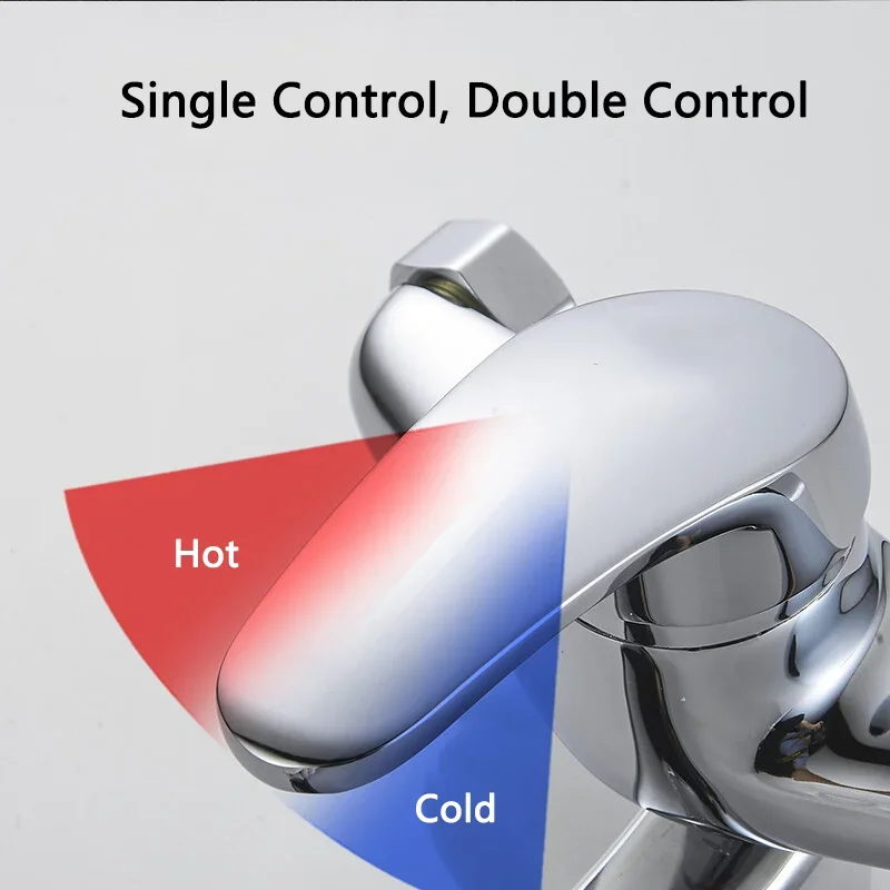 Description Picture 6 of itemKitchen Faucet Bathtub Basin Sink Faucet Hot&Cold Water Mixer Tap Single Handle Chrome Mixer Taps Wall Mounted Bathroom Faucets