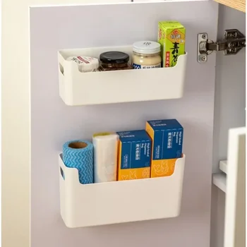 Non Perforated Cling Film Rack Inside Cabinet Wall Shelf Shelves Spice Rack Dish Drying Rack Cabinet Door Organiser for Kitchen 1