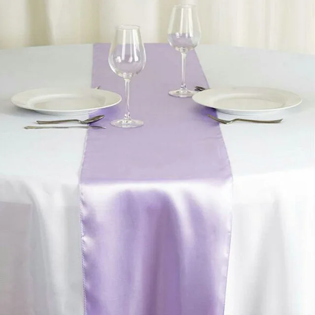 Elegant Burgundy Satin Table Runner for Wedding and Dining Decor, 30x275cm
