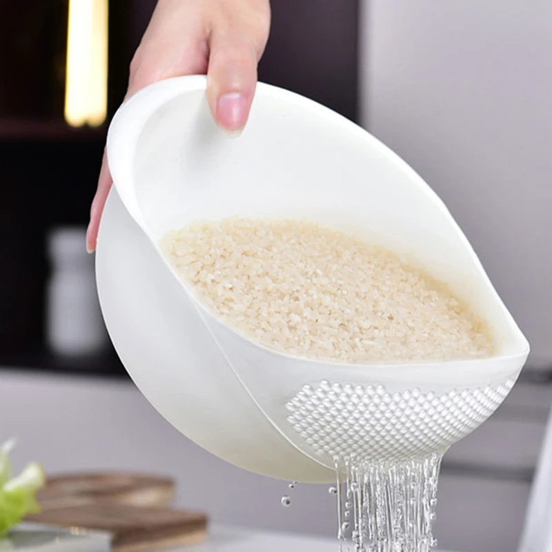 

Rice Sieve Plastic Colander Kitchen Drain Basket with Handles Rice Bowl Strainer Strainer Basket Sink Drain Kitchen Tools
